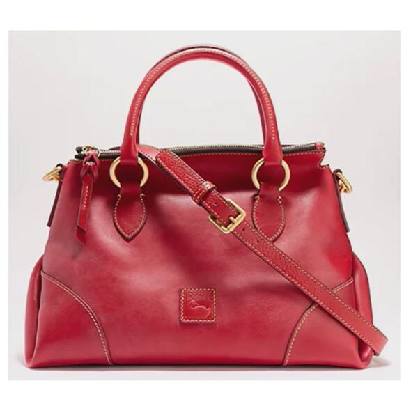 Dooney & Bourke Florentine Leather Large Satchel Crossbody Bordeaux bag A629524 - Picture 1 of 7